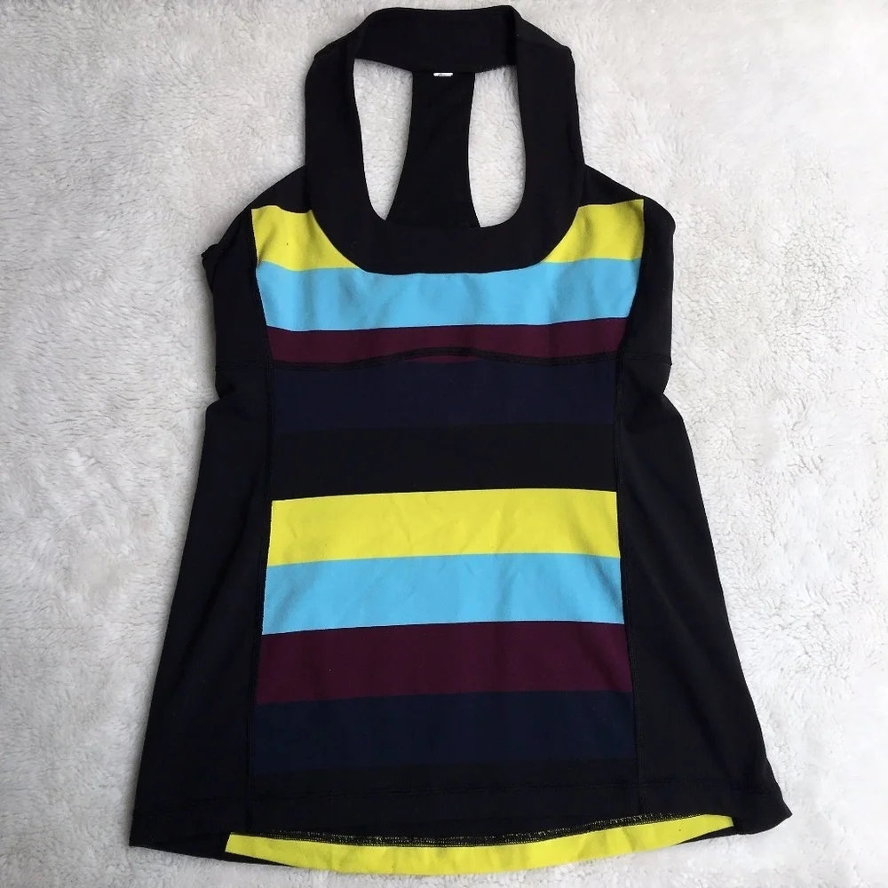 Lululemon Scoop Neck Striped Tank Top Size 6